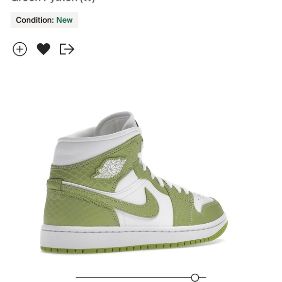 Women’s Air Jordan 1Mid SE, color: Green Python White - Picture 3 of 5